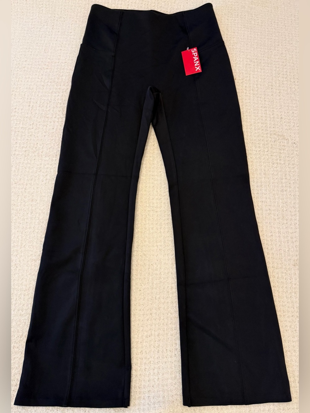 Spanx Dressy Micro Flare Legging Classic Black Petite Medium